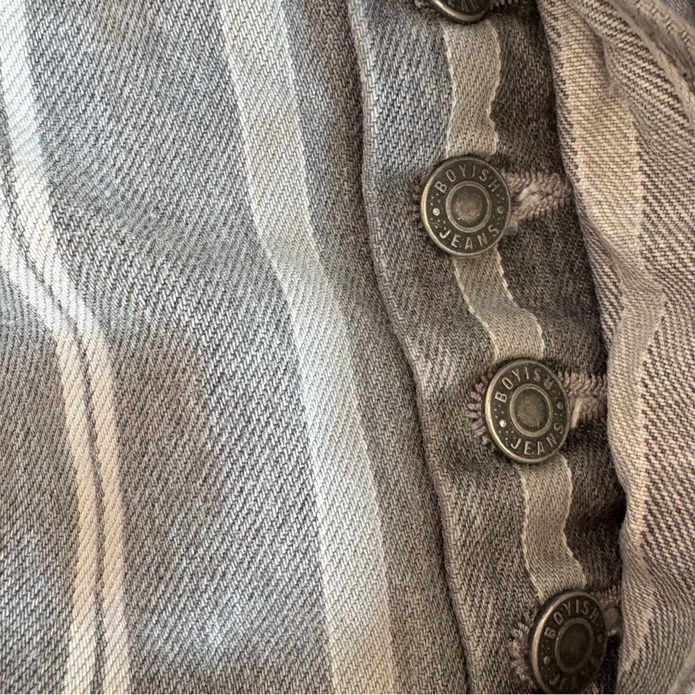 Boyish Tommy Jeans in Devil Is A Woman Gray Striped Cropped Straight, Size 28 - Picture 12 of 16